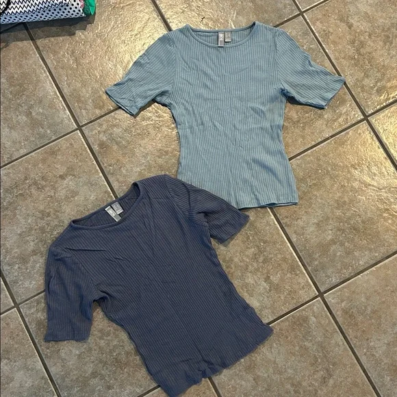 ASOS Navy Ribbed Knit Tops set - Picture 1 of 3